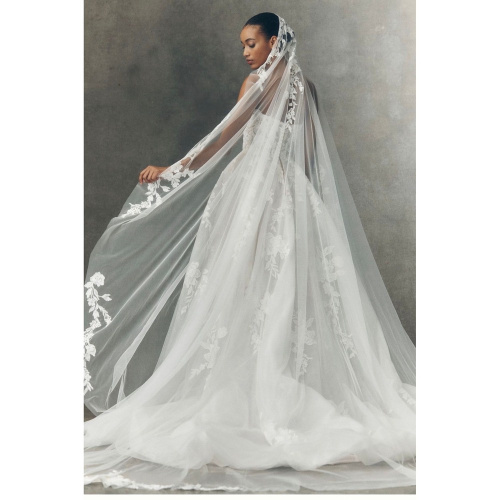 Pronovias × Anthropologie Weddings Tarya Floral Cathedral Veil